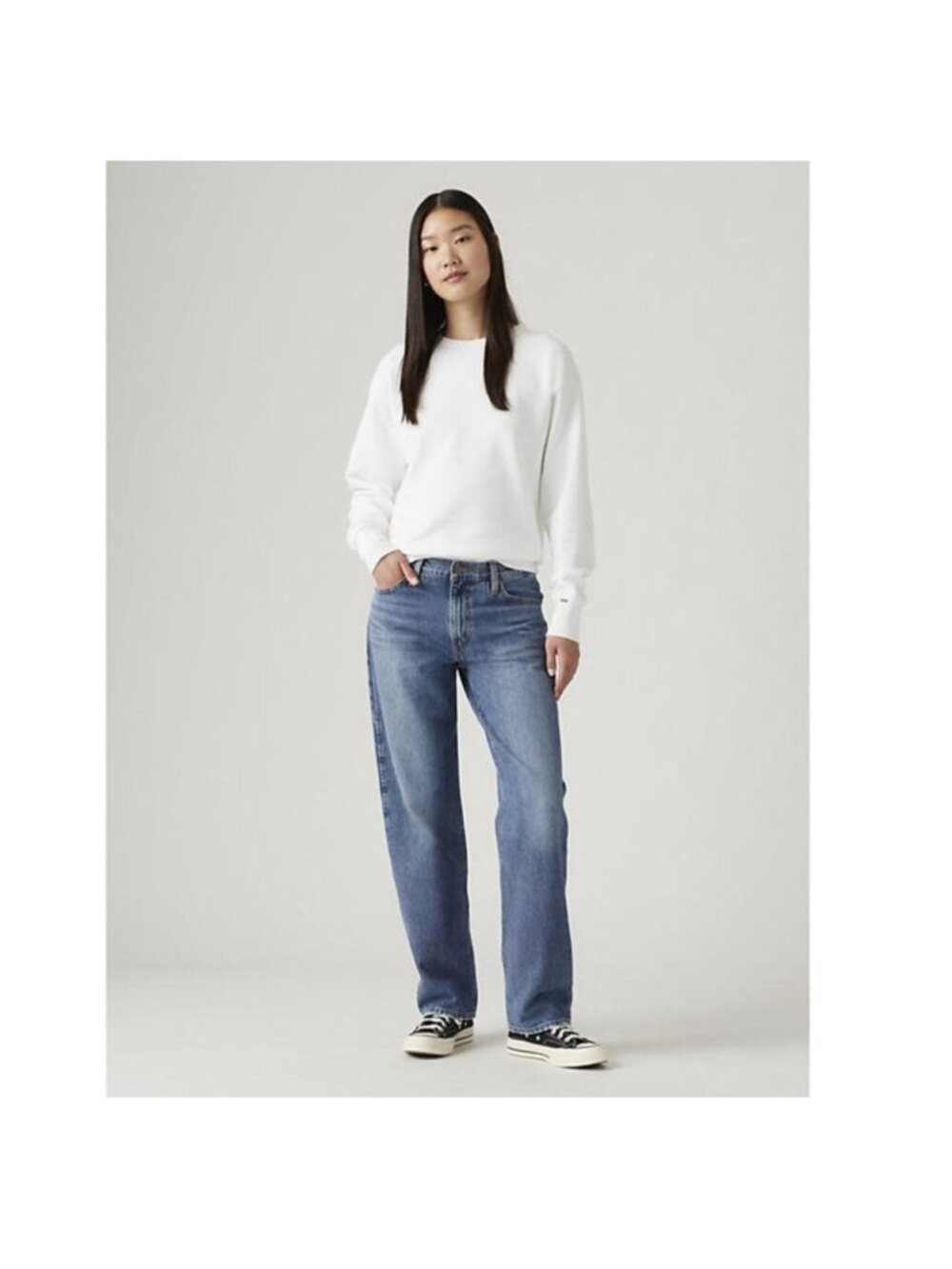 Levis 94 Baggy Jeans High Rise Woman 25x31 Medium Wash Streetwear 90s Cotton